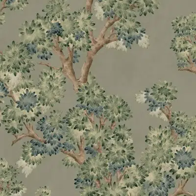 Papel pintado de árboles en color verde Field-Maple YSP0500