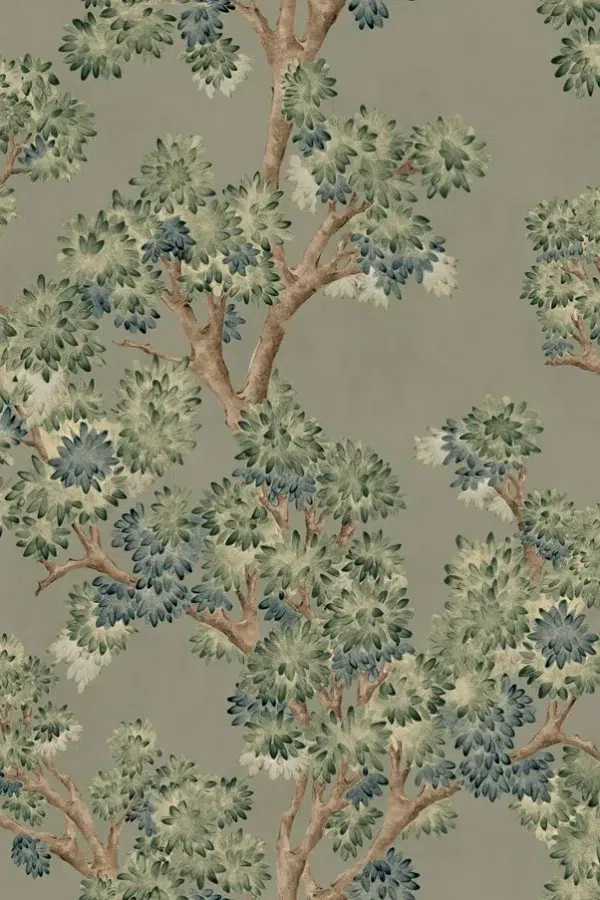Papel pintado de árboles en color verde Field-Maple YSP0500