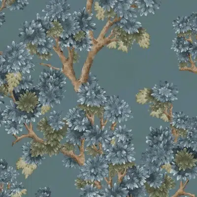 Papel pintado de árboles en color azul Field-Maple YSP0505