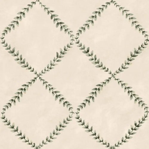Papel pintado de trellis en color beige Ivy-Garland YSP0516