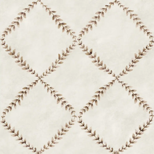 Papel pintado de trellis en color beige Ivy-Garland YSP0520