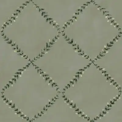 Papel pintado de trellis en color verde Ivy-Garland YSP0517