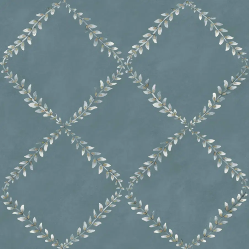Papel pintado de trellis en color azul Ivy-Garland YSP0518