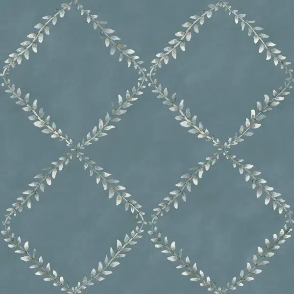 Papel pintado de trellis en color azul Ivy-Garland YSP0518