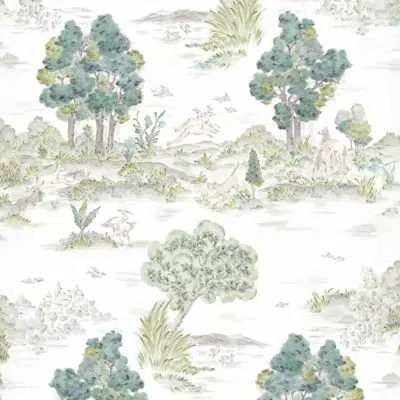 Papel pintado de árboles en color verde Royal-Oak YSP0511