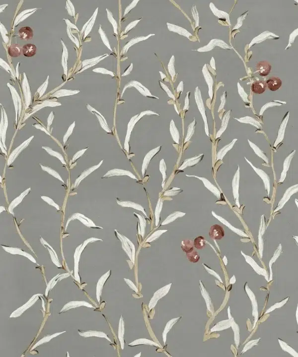 Papel pintado de frutas en color gris Wild-Blackthorn YSP0526