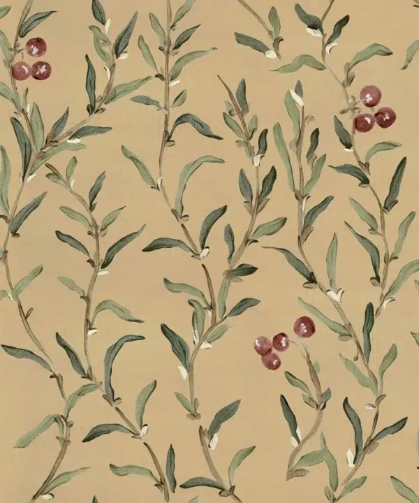 Papel pintado de frutas en color naranja Wild-Blackthorn YSP0522