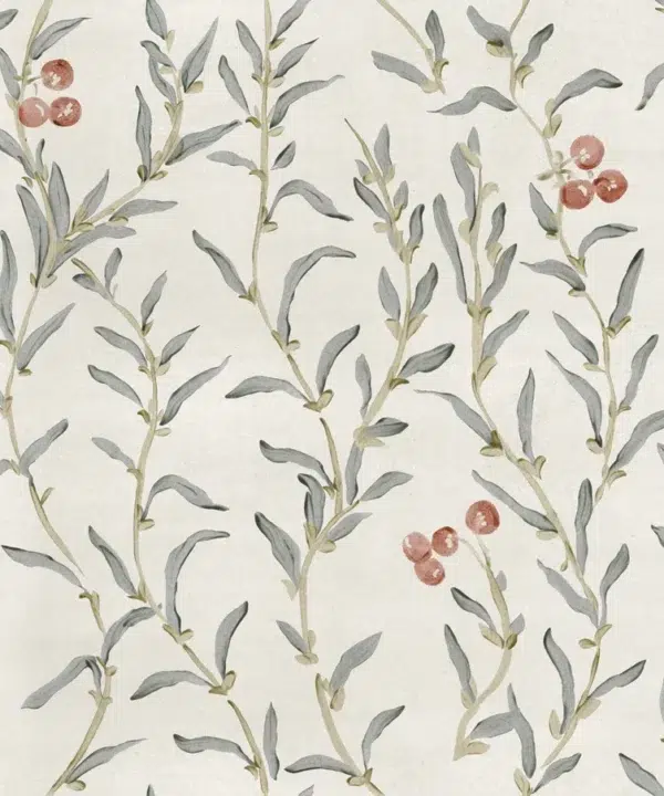 Papel pintado de frutas en color gris Wild-Blackthorn YSP0527