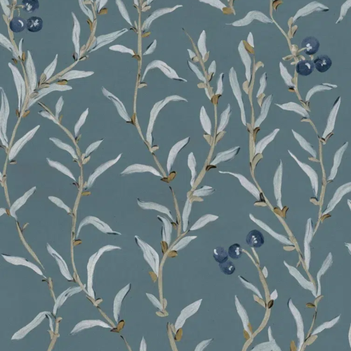 Papel pintado de frutas en color azul Wild-Blackthorn YSP0525