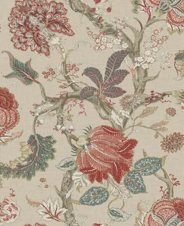 Papel pintado de estampado floral en color beige Thurleigh CL70101
