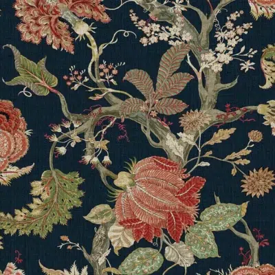 Papel pintado de estampado floral en color negro Thurleigh CL70102