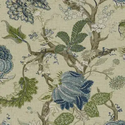 Papel pintado de estampado floral en color verde Thurleigh CL70104