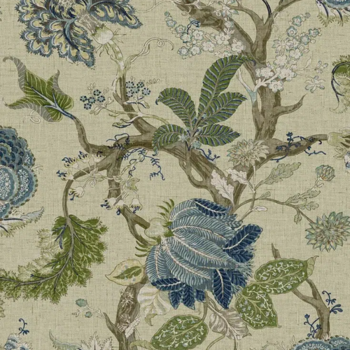Papel pintado de estampado floral en color verde Thurleigh CL70104