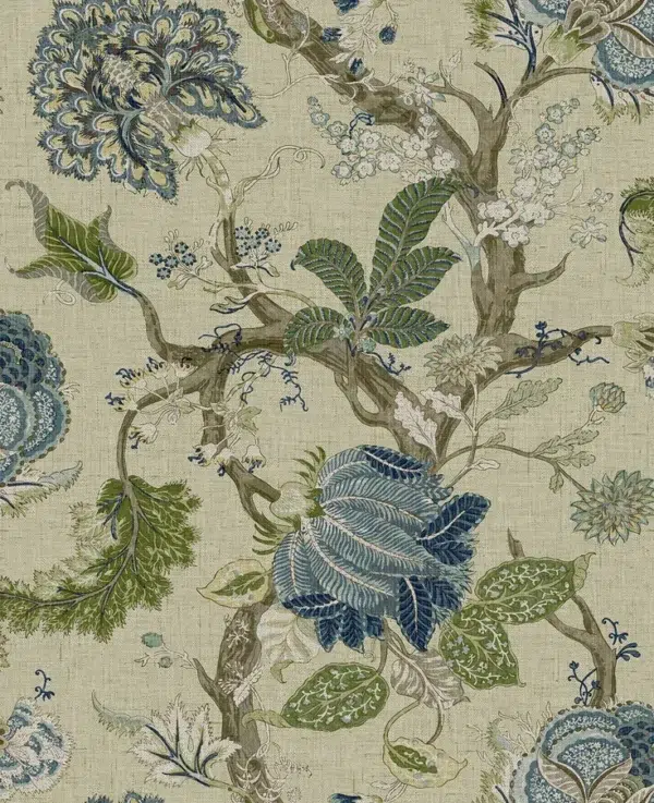 Papel pintado de estampado floral en color verde Thurleigh CL70104