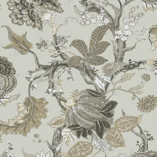 Papel pintado de estampado floral en color gris Thurleigh CL70108
