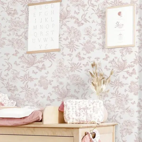 Papel pintado de Toile de Jouy en color rojo Toile de Jouy Herissons 36230503 - Imagen 3