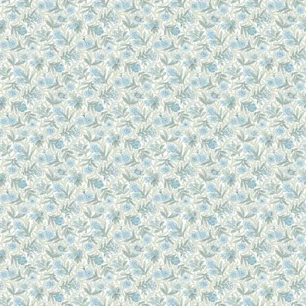 Papel pintado de estampado floral en color azul Praline 36230101