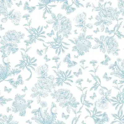 Papel pintado de Toile de Jouy en color azul Toile de Jouy Herissons 36230501