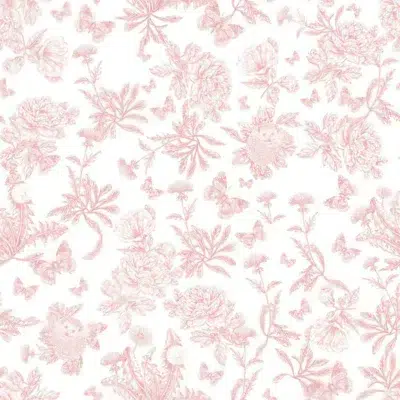Papel pintado de Toile de Jouy en color rojo Toile de Jouy Herissons 36230503