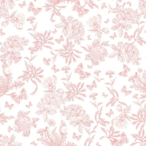 Papel pintado de Toile de Jouy en color rojo Toile de Jouy Herissons 36230503