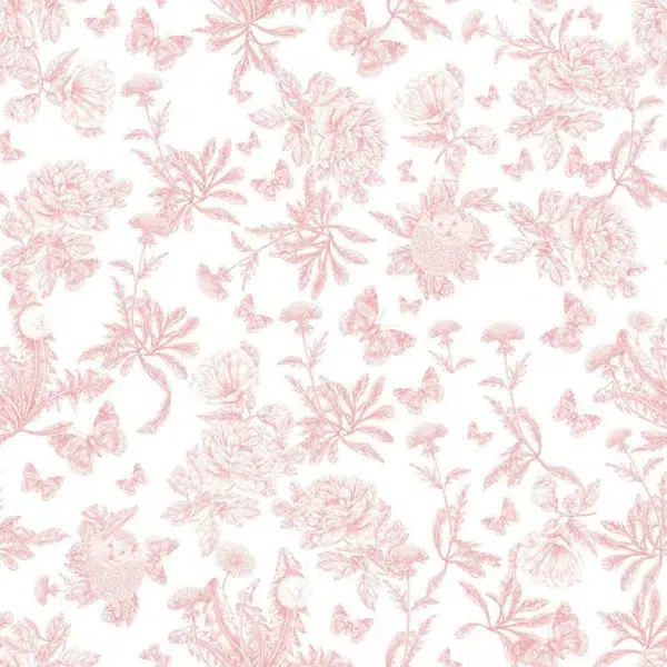 Papel pintado de Toile de Jouy en color rojo Toile de Jouy Herissons 36230503