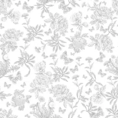 Papel pintado de Toile de Jouy en color gris Toile de Jouy Herissons 36230509