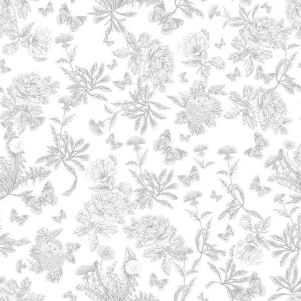Papel pintado de Toile de Jouy en color gris Toile de Jouy Herissons 36230509