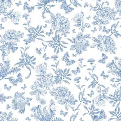 Papel pintado de Toile de Jouy en color azul Toile de Jouy Herissons 36230511