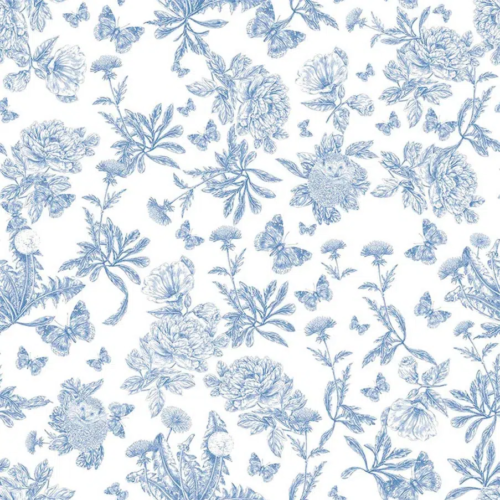Papel pintado de Toile de Jouy en color azul Toile de Jouy Herissons 36230511