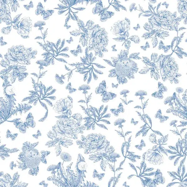 Papel pintado de Toile de Jouy en color azul Toile de Jouy Herissons 36230511