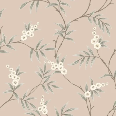 Papel pintado de estampado floral en color rosa Floral Tree 7764