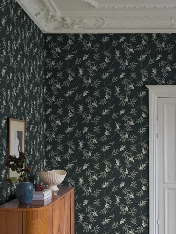 Papel pintado de estampado floral en color verde Floral Tree 7765 - Imagen 3