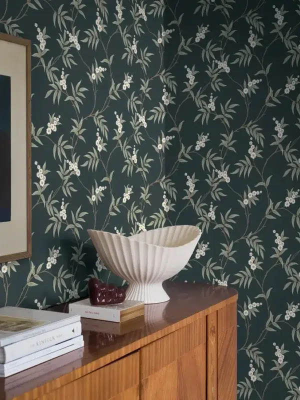Papel pintado de estampado floral en color verde Floral Tree 7765 - Imagen 4