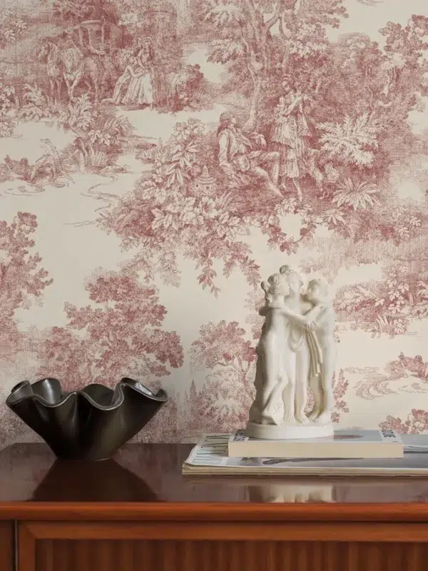 Papel pintado de Toile de Jouy en color azul Toile de Jouy 7767 - Imagen 11