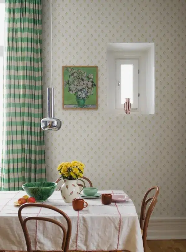 Papel pintado bicolor en color verde Little Oak 7776 - Imagen 5