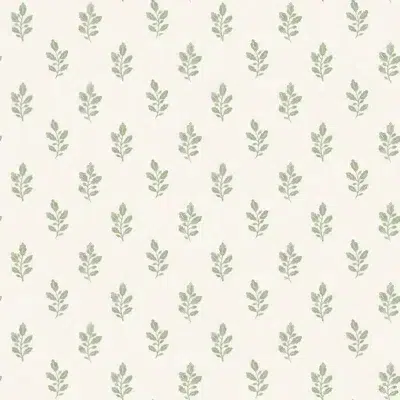 Papel pintado bicolor en color verde Little Oak 7776