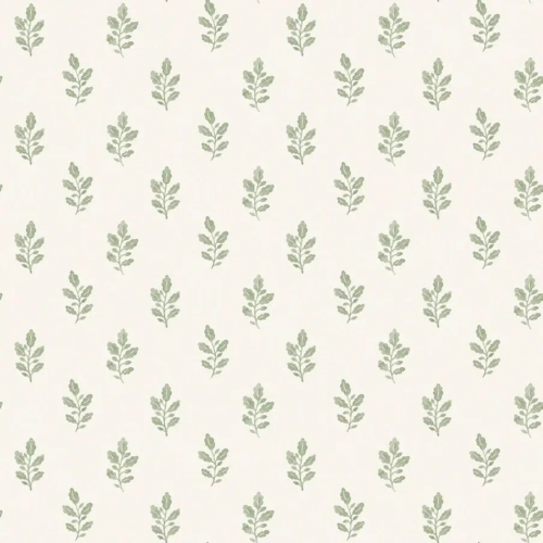 Papel pintado bicolor en color verde Little Oak 7776