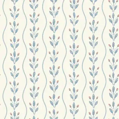 Papel pintado de hojas en color azul Flower Buds 7779