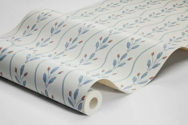Papel pintado de hojas en color azul Flower Buds 7779 - Imagen 4
