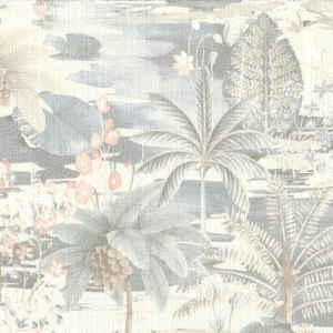 Papel pintado estampado floral en color gris Japura 25801