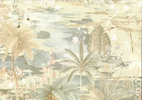 Papel pintado estampado floral en color beige Japura 25802