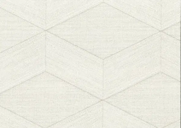 Papel pintado geométrico en color blanco Kita 25831