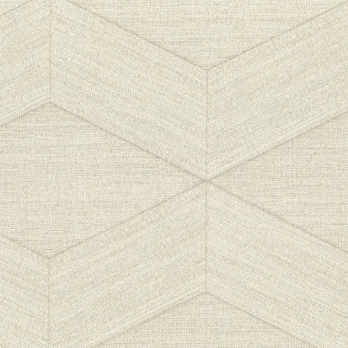 Papel pintado geométrico en color blanco Kita 25835