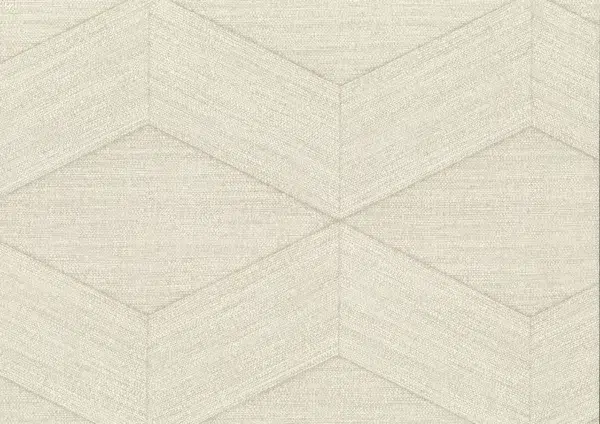 Papel pintado geométrico en color blanco Kita 25835