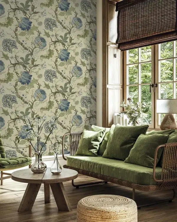 Papel pintado de estampado floral en color azul Thurleigh CL70112 - Imagen 3