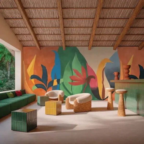 Mural de papel pintado de hojas multicolor Nahua 76343670 - Imagen 3