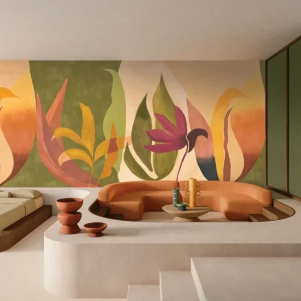 Mural de papel pintado de hojas multicolor Nahua 76343670 - Imagen 5