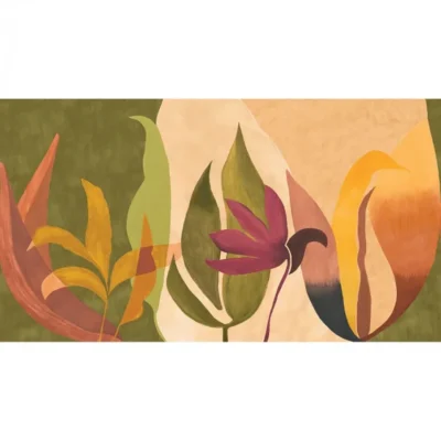 Mural de papel pintado de hojas de color verde Nahua 76343772
