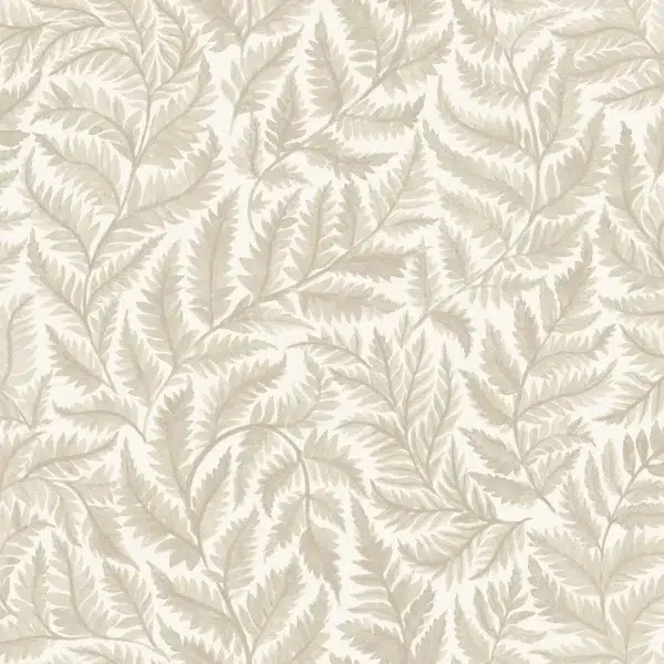 Papel pintado de hojas en color beige Ferns 7789