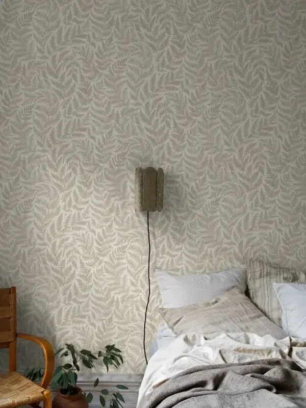 Papel pintado de hojas en color beige Ferns 7789 - Imagen 3